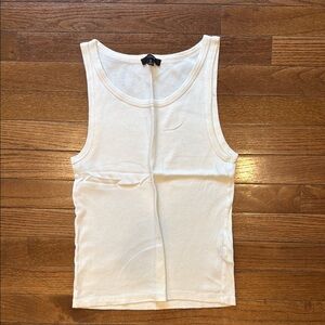 J.Crew Ribbed White Tank Top